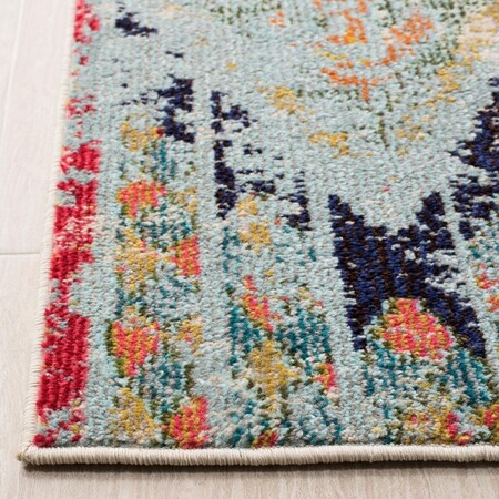 Safavieh Madison 400 Power Loomed Square Area Rug Blue & Orange - 6 ft.-7 in. x 6 ft.-7 in. MAD422F-7SQ